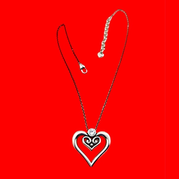 BRIGHTON ALCAZAR DUET HEART NECKLACE BEAUTIFUL SILVER PLATED NECKLACE - Picture 2 of 6